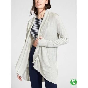 Athleta Cardigan Womens XS Gray Pranayama II Wrap Lightweight Open Front